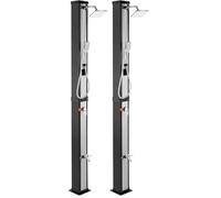 VEVOR Solar Heated Water Shower Temperature Adjustable 2-Section w/360° Shower Tap Handheld Showerhead & Foot Faucet for Outdoors, Pool, Spa