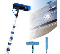 VEVOR Solar Panel Cleaning Kit Water Fed Pole Kit 10.02 m Brush Soap Dispenser