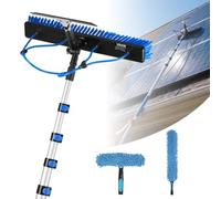 VEVOR Solar Panel Cleaning Kit, 10.02m, Water Fed Pole Kit Cleaning Brush | Squeegee, Soap Dispenser, Extendable Aluminum Telescopic Pole, 180° Rotatable Brush Head, for Roof Mounted Solar Panels