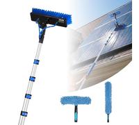 VEVOR Solar Panel Cleaning Kit Water Fed Pole Kit 7.885 m Brush Soap Dispenser