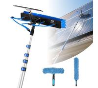 VEVOR Solar Panel Cleaning Kit, 7.99 m, Water Fed Pole Kit Cleaning Brush | Squeegee, Soap Dispenser, Extendable Aluminum Telescopic Pole, 180° Rotatable Brush Head, for Roof Mounted Solar Panels