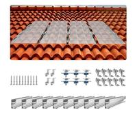 VEVOR Solar Panel Mounting Brackets, Solar Panel Mount Kit with 10 x 4 Mini Rails, 4 End Clamps and 6 Mild Clamps, Mount Brackets for Metal, Concrete, Wood, Tile Roof