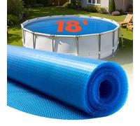 VEVOR Solar Pool Cover, 18 ft Round Pool Bubble Cover, 16 Mil Pools | Solar Blanket with Bubble&PE Material, Daytime Heat Absorption, Nighttime Heat Retention, Heat Retaining Solars Covers, Blue