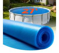 VEVOR Solar Pool Cover 27 ft Round Pool Bubble Cover 16 Mil Pools Solar Blanket