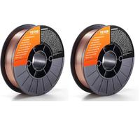 VEVOR Solid MIG Welding Wire, ER70S-6 0.8MM 5KG with Low Splatter and High Levels of Deoxidizers for All Position Gas Welding (Pack of 2)