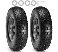 VEVOR Solid PU Run-Flat Tire Wheel, 10", 2-Pack, 180 lbs Dynamic Load, 220 lbs Static Load, Flat Free Tubeless Tires and Wheels for Hand Truck, Utility Cart, Dollies, Garden Trailers, Various Carts