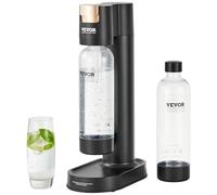 VEVOR Sparkling Water Maker, Soda Maker Machine for Home Carbonating, Seltzer Water Starter Kit with 2 BPA-free 1L PET Bottles, Compatible with Mainstream Screw-in 60L CO2 Cylinder(NOT Included) Black