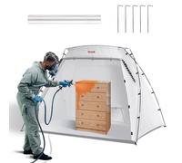 VEVOR Spray Paint Shelter, 2.3m x 1.6m x 1.6m Portable Spray Paint Tent with Built-In Floor & Mesh Screen, Foldable Pop Up Paint Booth for Furniture L