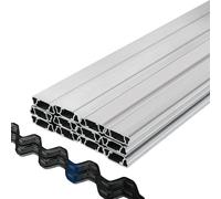 VEVOR Spring Wire and Lock Channel, 6.56ft Spring Lock & U-Channel Bundle for Greenhouse, 30 Packs PE Coated Spring Wire & Aluminum Alloy Channel, Pla