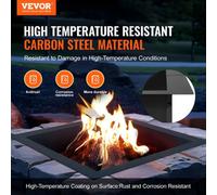 Vevor Square Fire Pit Ring 8-Section Q235 Carbon Steel Diy Insert Above Or In-Ground Installation, High-Temp Coated 42In