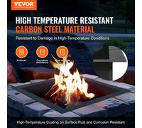 Vevor Square Fire Pit Ring Q235 Carbon Steel 8-Section Seamless Assembly Above/in-Ground Diy Campfire Ring For Outdoor Camping