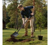 Vevor Square Shovel 48In Heavy Duty Flat With Alloy Steel Blade Non Slip D Handle Detachable Gardening Construction Digging Snow