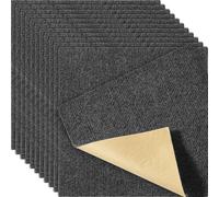 VEVOR SS-FTDT391-1212-12 Peel and Stick x Squares Self Adhesive Floor, Soft Padded Carpet, Easy Install DIY for Bedroom Living Room Indoor Outdoor (12 Tiles, Dark Gray)