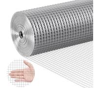 VEVOR SS12123650G Hardware Cloth, 1/2 inch 36in x 50 ft 19 Gauge, Hot Dipped Galvanized Roll, Chicken Fencing, Wire Mesh for Rabbit Cages, Garden, Small Rodents, Silver, 36in50ft