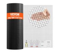 VEVOR SS19121236100 Hardware Cloth 36'' x 100' Galvanized, 19 Gauge Roll, Vinyl Coating Metal Wire Mesh for Chicken Coop Barrier, Rabbit Snake Fences, Poultry Enclosures, Black, 36in100ft
