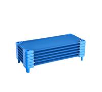 VEVOR Stackable Kiddie Cot, Pack of 6, Portable Toddler Nap Cots, Standard Size 52" L x 23" W Daycare Cots for Kids, Preschool Classroom Daycare Beds for Sleeping, Resting, Naptime, Blue