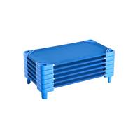 VEVOR Stackable Kiddie Cot, Pack of 6, Portable Toddler Nap Cots, Standard Size 42" L x 23" W Daycare Cots for Kids, Preschool Classroom Daycare Beds for Sleeping, Resting, Naptime, Blue