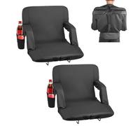 VEVOR Stadium Seat, 6 Adjustable Angle Bleacher Chair, 2.75'' Cushion Stadium Seat with Back Support and Armrest, Wide Bleacher Chair with Hook Pocket