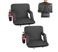 VEVOR Stadium Seat, 6 Adjustable Angle Wide Bleacher Chair, 2.9'' Cushion Padded Stadium Seat with Armrest and Back Support, Stadiums Chair with Hook