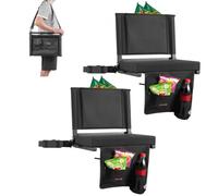 VEVOR Stadium Seat, Folding Bleacher Seat with Back Support and Thick Cushion, Padded Stadium Seats for Bleacher Includes Shoulder Strap, Hooks, Cup H