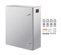 VEVOR Steel Electrical Box, 24"x 20"x 8", 304 Stainless Steel Electrical Enclosure Box, Wall-Mounted Outdoor Electrical Electronic Equipment Enclosure with Mounting Plate Hinges Lock, IP66 Waterproof