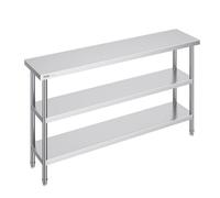VEVOR Stainless Steel Food Prep Table Commercial Kitchen Work Table 35.6x152.4 cm