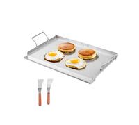 VEVOR Stainless Steel Griddle, 23x16 inch Universal Flat Top Rectangular Plate, Gas Grill Griddle for BBQ Grill, Teppanyaki, Portable Family Cookware with Handle, for Camping Tailgating Party