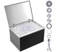 VEVOR Stainless Steel Ice Bucket, Commercial Ice Bucket with Hinged Lid, Outdoor Kitchen Ice Bar, for Cold Wine and Beer