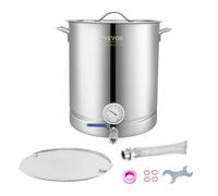 VEVOR Stainless Steel Kettle, 16 Gallon Brewing Pot, Tri Ply Bottom for Beer, Brew Kettle Pot, Home Brewing Supplies Includes Lid, Handle, Thermometer, Ball Valve Spigot, Filter, Filter Tray