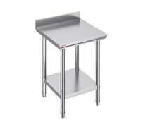 VEVOR Stainless Steel Kitchen Work Table 60 x 60 x 88 cm 2 Tier Stainless Steel Load 750 kg with Mounting Accessories for Preparing Kitchen, Food, Meals, Hotels Offices and Hospitals