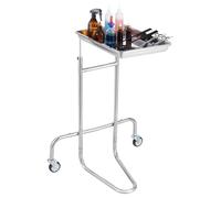 VEVOR Stainless Steel Lab Carts, Lab Utility Cart with Single Tray, Mobile Medical Cart with 2 Silent Wheels, Lab Rolling Cart for Lab, Clinic, Hospital, Salon