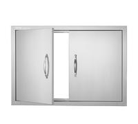 VEVOR Stainless Steel Outdoor Kitchen Door, 30W x 21H Inch Double Vertical Wall Door with Handles, for BBQ Island & Grilling Station
