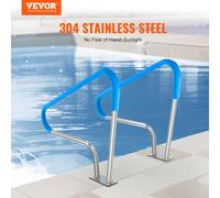 Vevor Stainless Steel Pool Handrail 48 X 36 Inch With Base Plate Rust Proof Grip Cover And Accessories For Deck Spa Set Of 2
