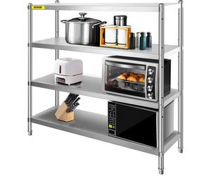 VEVOR Stainless Steel Shelving Adjustable Storage Shelf 4-Tier Storage Rack