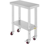 VEVOR Stainless Steel Table, Silver, 24 x 12 x 32 Inch