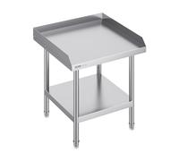 VEVOR Stainless Steel Work Table, 24 x 24 x 26 Inch Commercial Food Prep Worktable, 3-Sided Backsplash Heavy Duty Prep Worktable, Metal Work Table with Adjustable Height for Restaurant Home Hotel