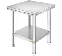 VEVOR Stainless Steel Work Table 60 cm x 60 cm Food Preparation for Meal Preparation, Sewing, Washing, Crafts, Garage Use etc.