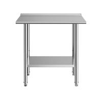 Vevor Stainless Steel Work Table, 61 X 91.5 Cm Food Prep Table With Backsplash, Commercial Kitchen Workstation