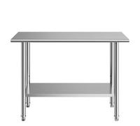 Vevor Stainless Steel Work Table, 61X122 Cm Food Prep Table, Commercial Kitchen Workstation With Adjustable Undershelf