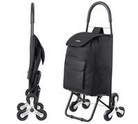 VEVOR Stair Climber 36L Folding Grocery Cart Trolley Laundry Stair Climbing Handcart with 6 Wheels & Oxford Cloth Bag Foldable Cart for Shopping Gro