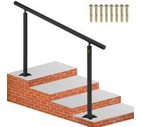 VEVOR Aluminium Stair Railing, Outside Railing, House Entrance Railing, Adjustable Angle Stair Handrail, Indoor & Outdoor Stairs for The Elderly (5 Ft, Black)