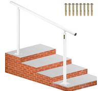 VEVOR Stair Railing Kit, 152.4 cm Handrails for Outdoor 0-5 Steps, Adjustable Angle White Aluminum Stair Handrail, Indoor & Outdoor Stairs for the Eld