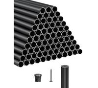 VEVOR Staircase Balusters 101 Pack, 26 In Aluminum Stair Balusters, 3/4 Inch Water-Proof Round Metal Spindle Railing, Hollow Deck Railing with Rail Caps & Screws for Stairs, Porch, Patio, Matte Black