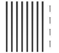 VEVOR Staircase Metal Balusters, 32.28'' x 1'' Flat Aluminum Alloy Decorative Banister Spindles, 51 Pack Deck Baluster with Screws, Classic Hollow Deck Railing Satin Black Powder Coated for Porch