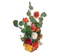 Vevor Standing Artificial Flowers Arrangements, Orange Floral Centerpieces For Ceremony Reception Party Outdoor Decor