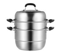 VEVOR Steamer Pot 3-Tier 11" & 8.5QT Stock Pot Vegetable Steamer 2 Steaming Tray