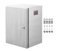 VEVOR Steel Electrical Box, 16"x 12"x 10", 304 Stainless Steel Electrical Enclosure Box, Wall-Mounted Outdoor Electrical Electronic Equipment Enclosure with Mounting Plate Hinges Lock, IP66 Waterproof