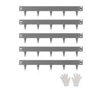 VEVOR Steel Landscape Edging, 5 Packs 39 x 3 in Rust-Resistant Metal Landscape Edging, Bendable Garden Edging Border, Heavy Duty Lawn Edging, Easy-to-Install, Flower Bed Yard Pathway Divider Dark Gray