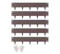 VEVOR Steel Landscape Edging, 5 Packs 39 x 5 in Rust-Resistant Metal Landscape Edging, Bendable Garden Edging Border, Heavy Duty Lawn Edging, Easy-to-Install, Flower Bed Yard Pathway Divider Brown