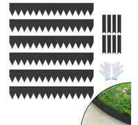 VEVOR Steel Landscape Edging, 6-pack Steel Garden Edging Borders, 101.6 x 15.2 cm Strips, Hammer-in Edging Border with 8 Clips, Bendable Metal Landsca